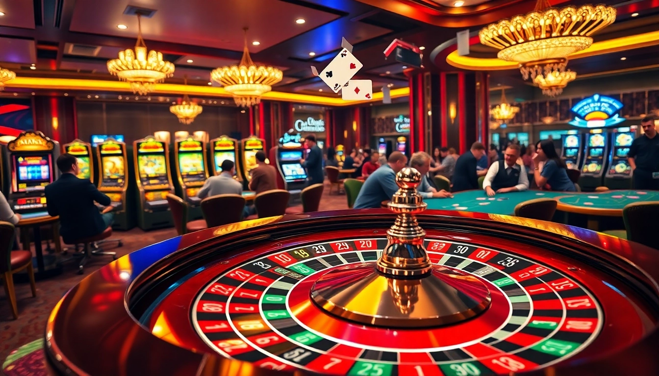 Experience the thrills of thabet77.org with a vibrant casino scene featuring roulette and poker.