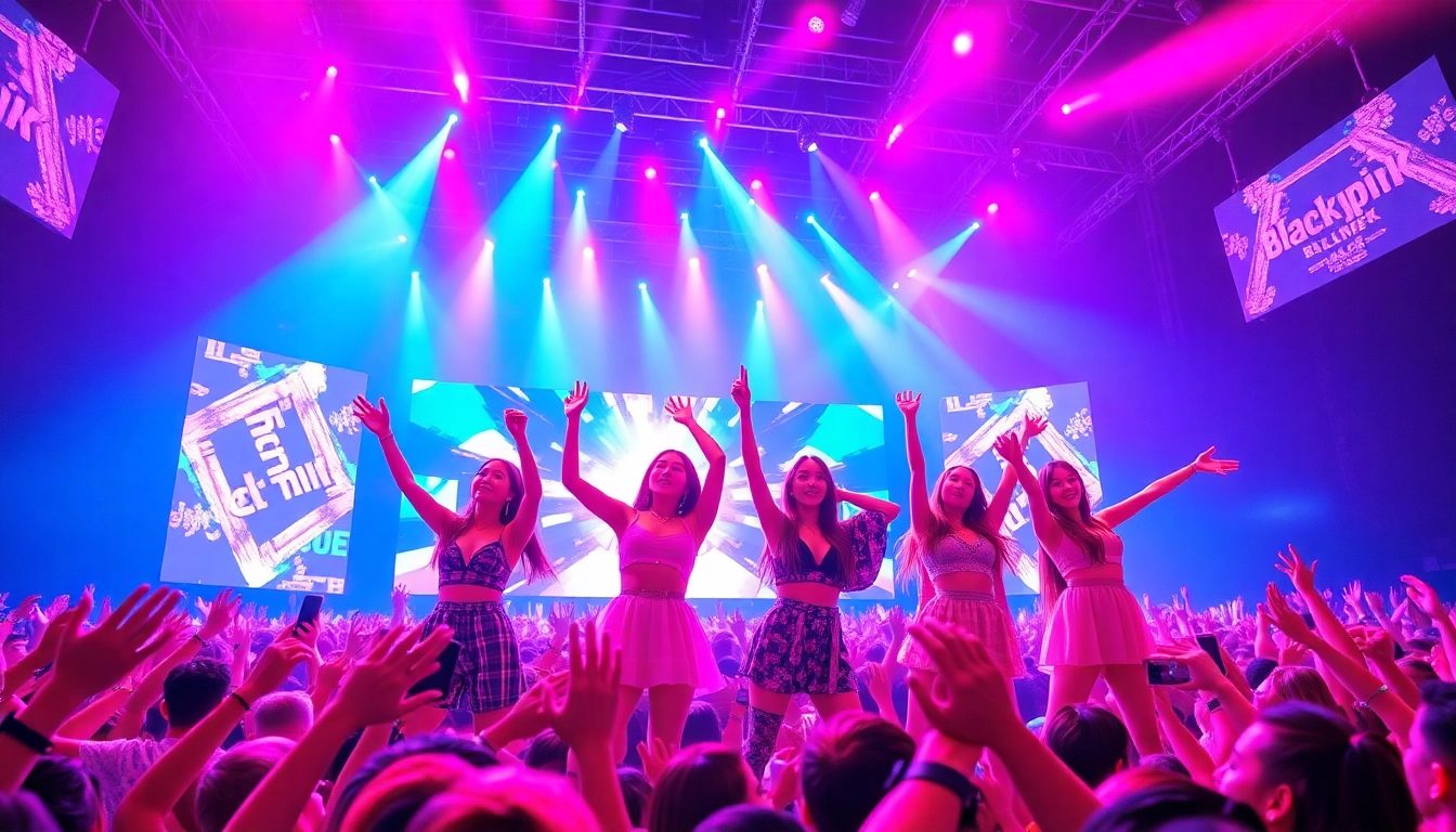 BLACKPINK news highlights the energetic concert performance with colorful staging.