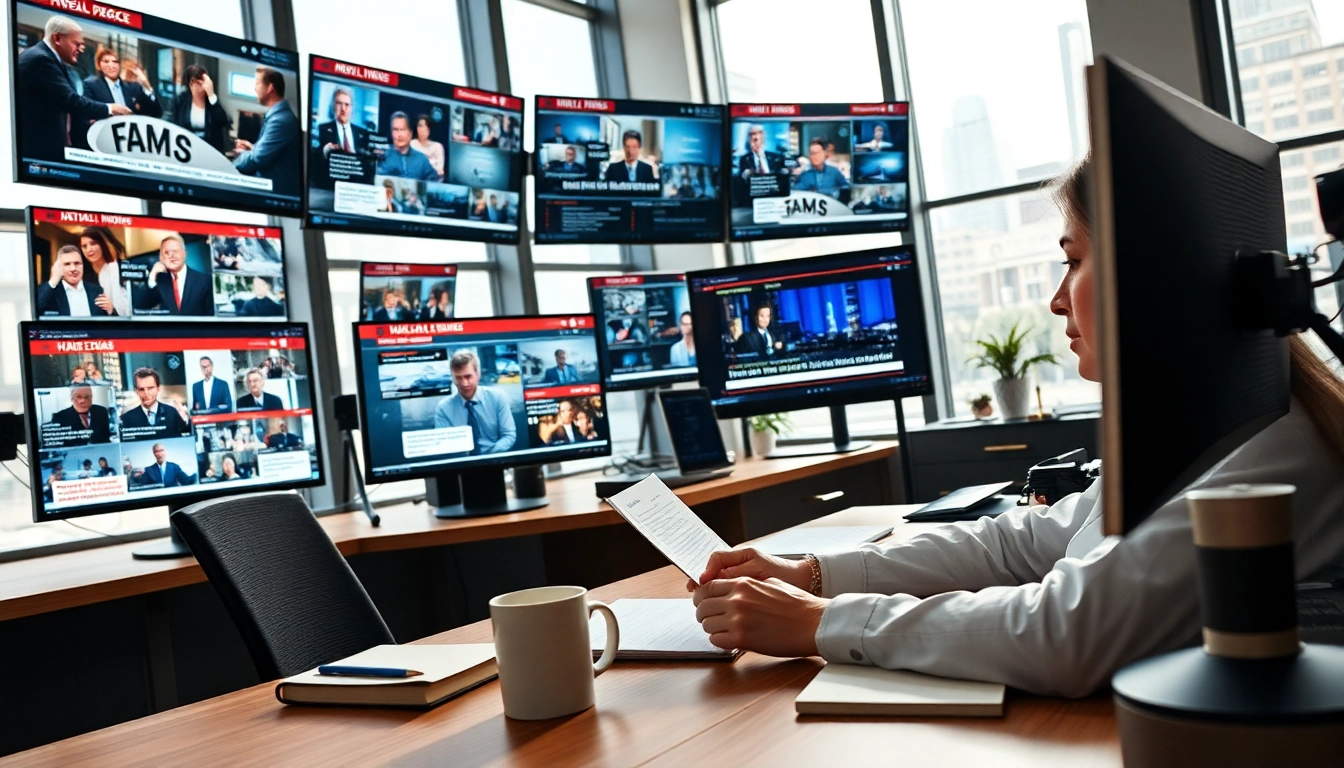 Engaging journalist crafting news for Usa Today in a vibrant newsroom.