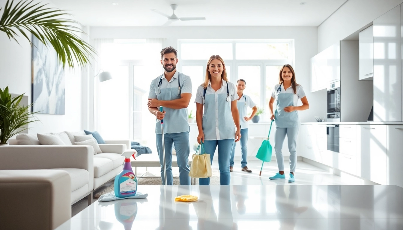 Engaged cleaning professionals providing cleaning services calgary within a pristine home environment.