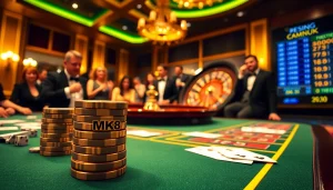Winning with MK8 at a vibrant poker table, showcasing chips and dynamic betting odds.