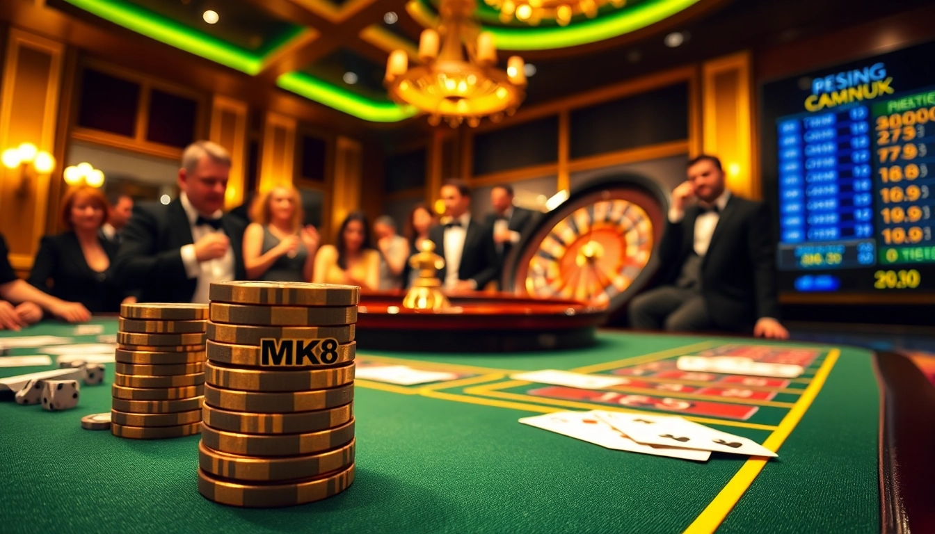 Winning with MK8 at a vibrant poker table, showcasing chips and dynamic betting odds.