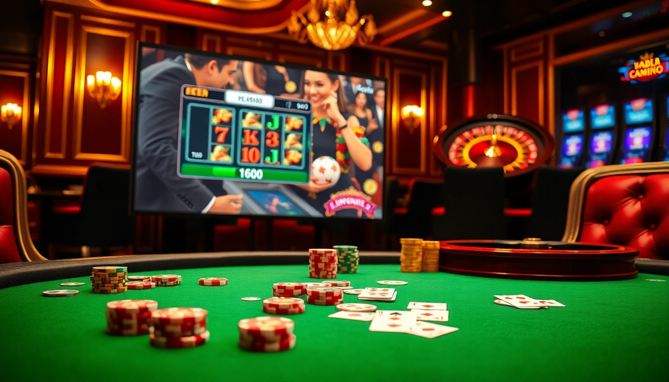 Experience the thrilling gameplay of dinamit4d at a luxurious casino poker table with vibrant chips.