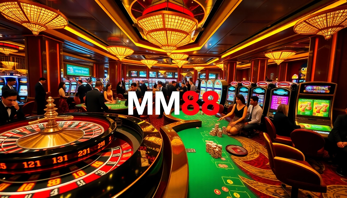Players at an upscale casino gaming table enjoying an exhilarating MM88 gambling experience.