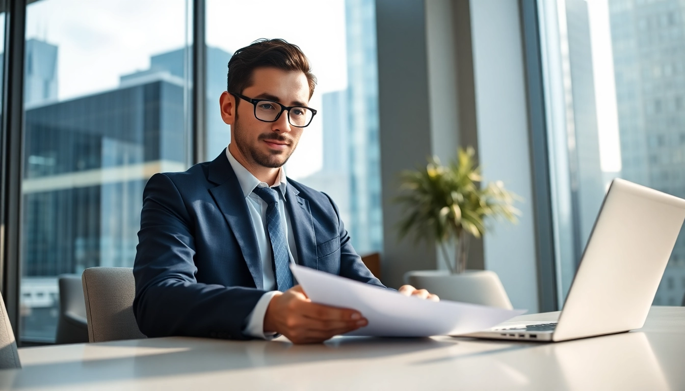 Business trip (출장) professional engaged in video call in modern office