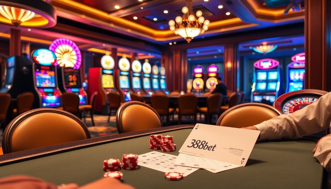 Experience the excitement of high-stakes poker at 388bet with vibrant gaming elements.