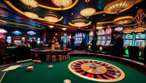 Experience the excitement of top club casinos with vibrant gaming tables and lucky players celebrating wins.