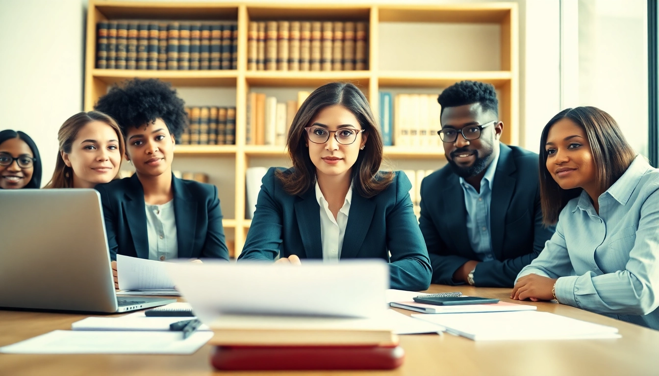 Debt collection uk team collaborating in a professional environment with legal documents.