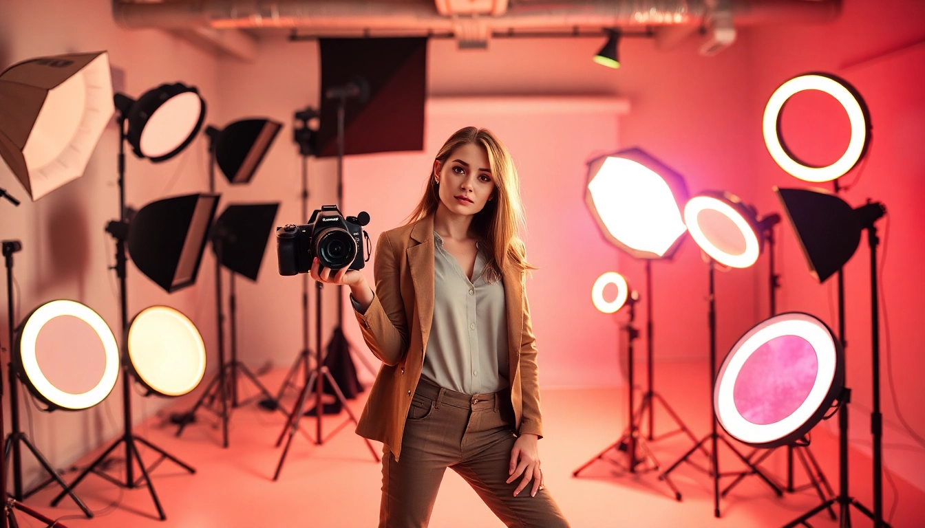 Learn the art of studio lighting photography course with a dynamic studio setup and a model.