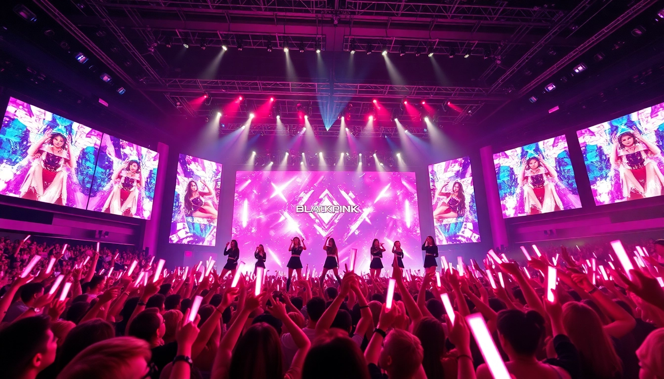 Catch the latest Blackpink news with electrifying concert visuals and vibrant atmosphere.