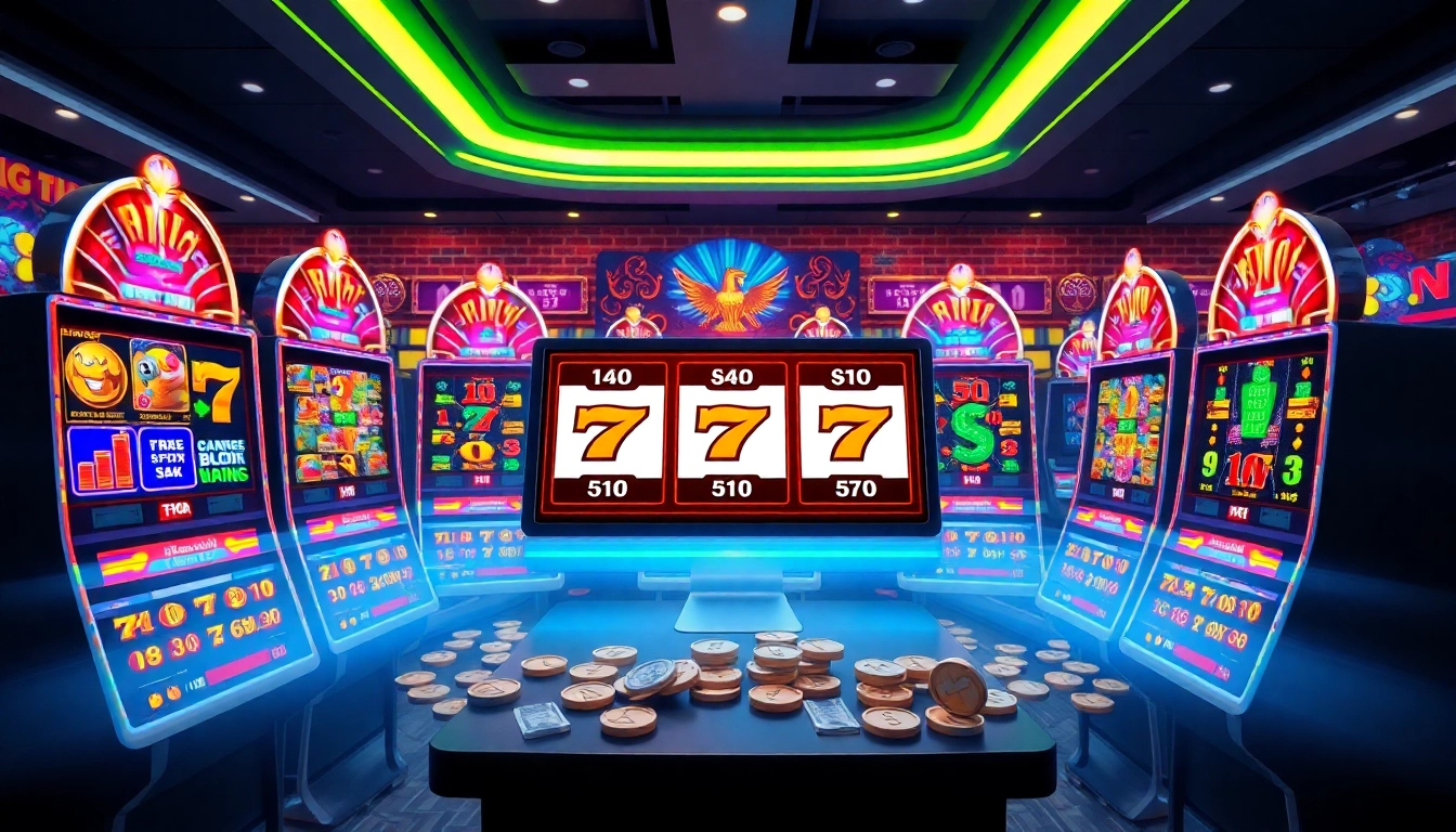 Menggambarkan platform gudangcuan dengan berbagai ikon permainan slot yang cerah dan menarik.