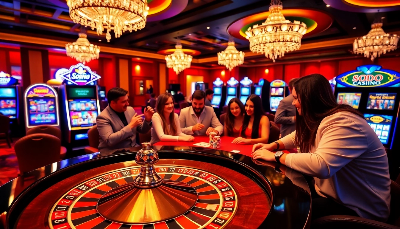 Engaged players enjoying poker at SODO Casino, showcasing excitement and strategy.