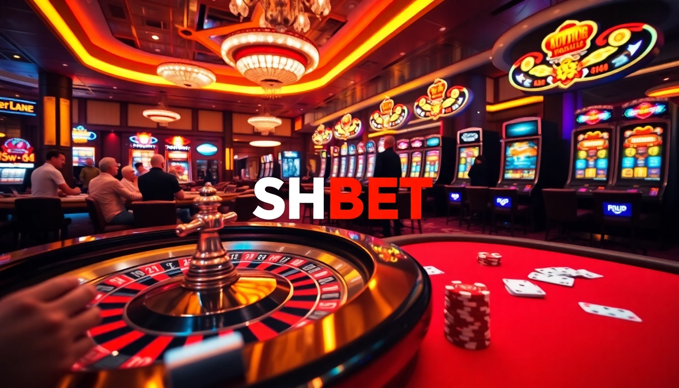 Experience thrilling gameplay at SHBET with vibrant casino tables and exciting slot machines.