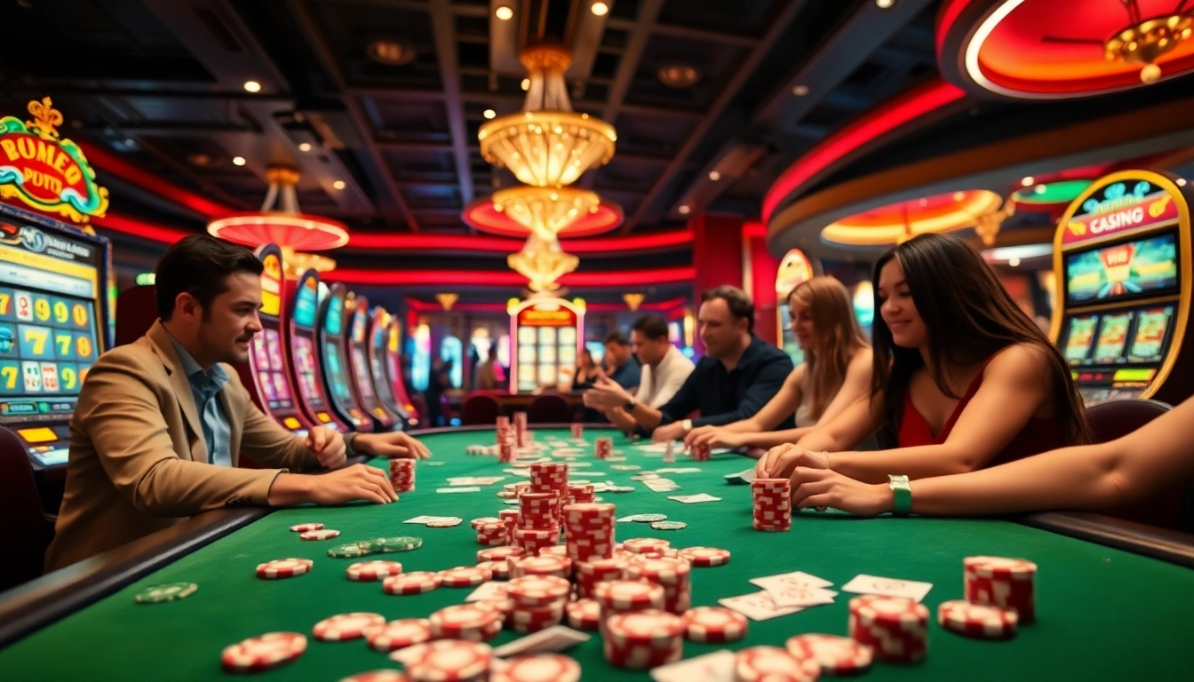 Engaging players in a thrilling game at https://mk8th.net/ with vibrant casino tables and action-packed excitement.