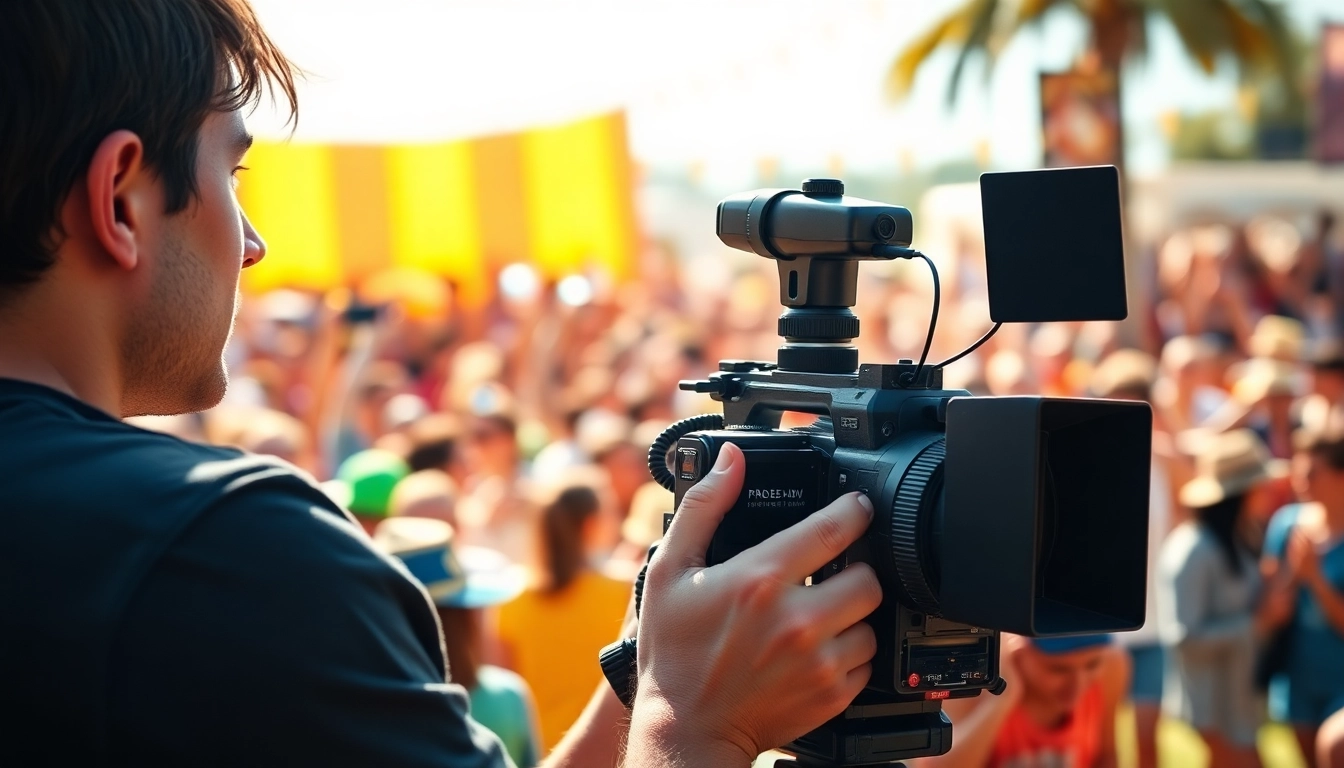 Engaged Phoenix videographer capturing a vibrant outdoor event with passion and creativity.