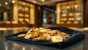 Hier klicken Goldankauf gold pieces on velvet cloth, highlighting quality and elegance.