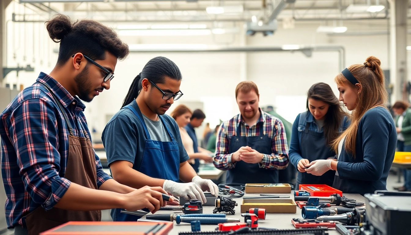 Trade School Tennessee students engaged in practical training activities to enhance career skills.