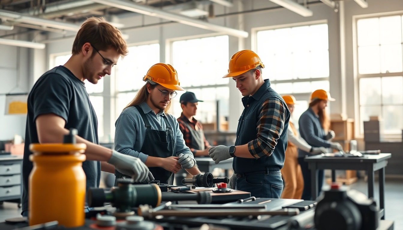 Students learning at trade schools in southern California, showcasing hands-on training and modern equipment.