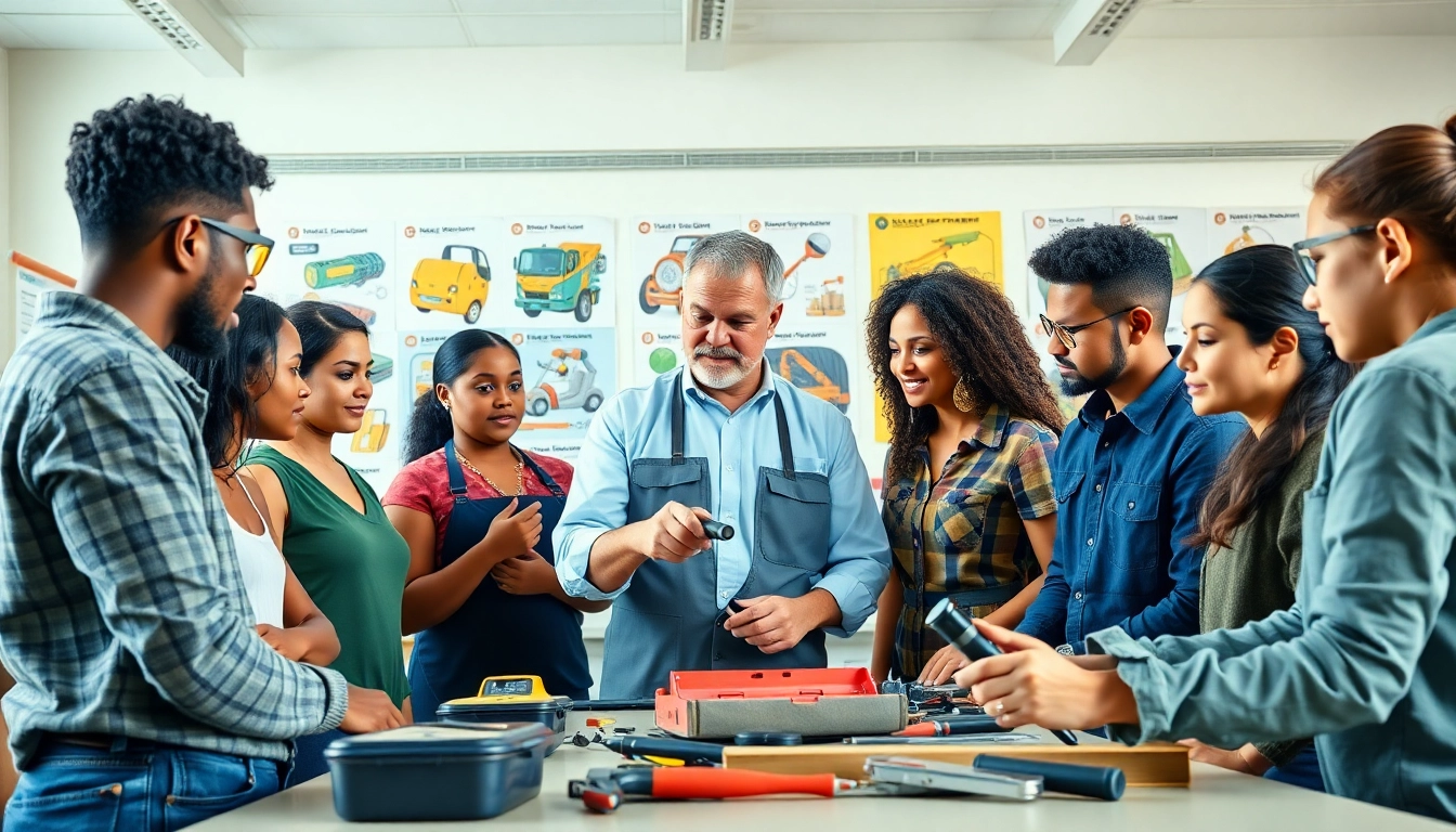 Hands-on training at trade schools oahu highlighting students learning practical skills.