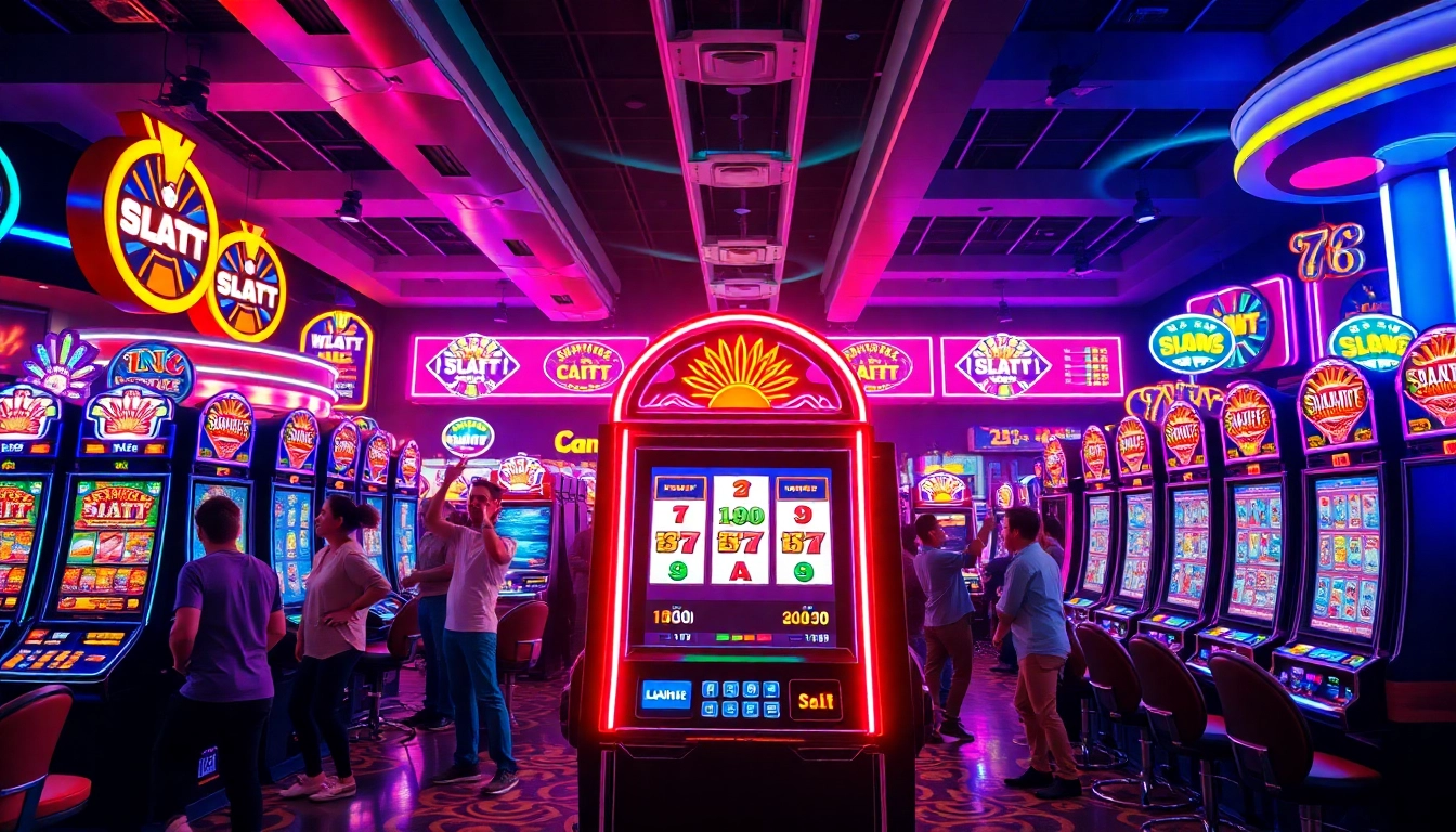 Permainan qqslot777 menunjukkan mesin slot online yang menarik, dengan pemain merayakan kemenangan.