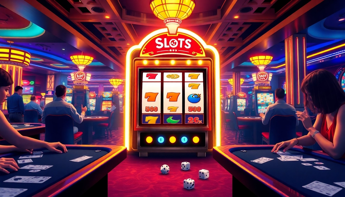 Pemain yang antusias merayakan kemenangan Slot Pulsa mereka di kasino mewah.