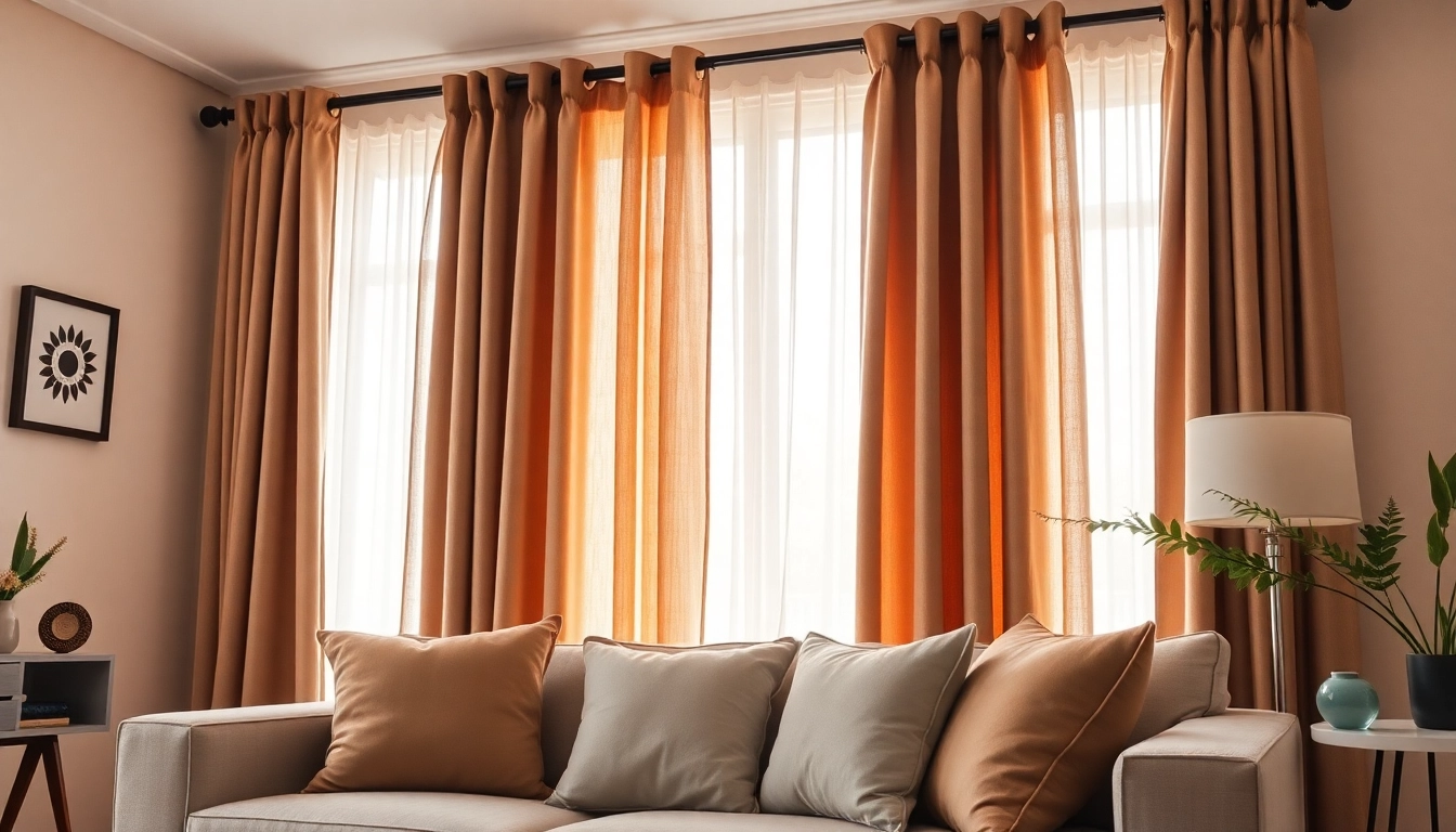 Verduisterende gordijnen in een stijlvolle woonkamer creëren een gezellige sfeer en optimaliseren privacy.
