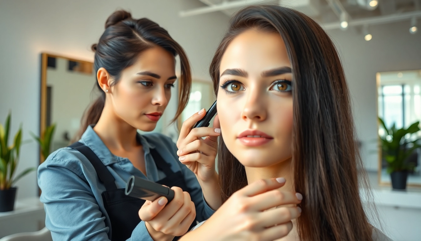 Coafor București: Maestru coafor oferind servicii profesionale clienților.