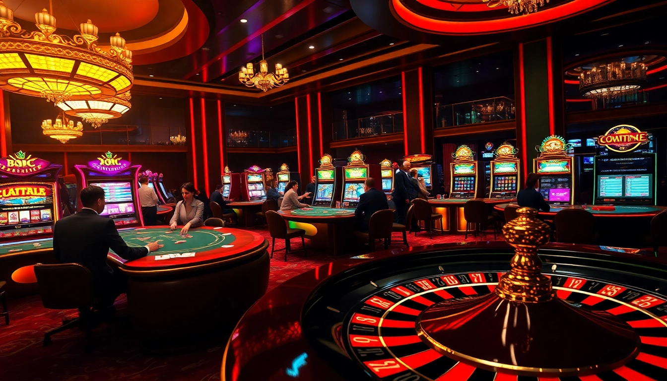 Découvrez l'excitation du casino en ligne avec des jeux vibrants et des joueurs glamours en action.