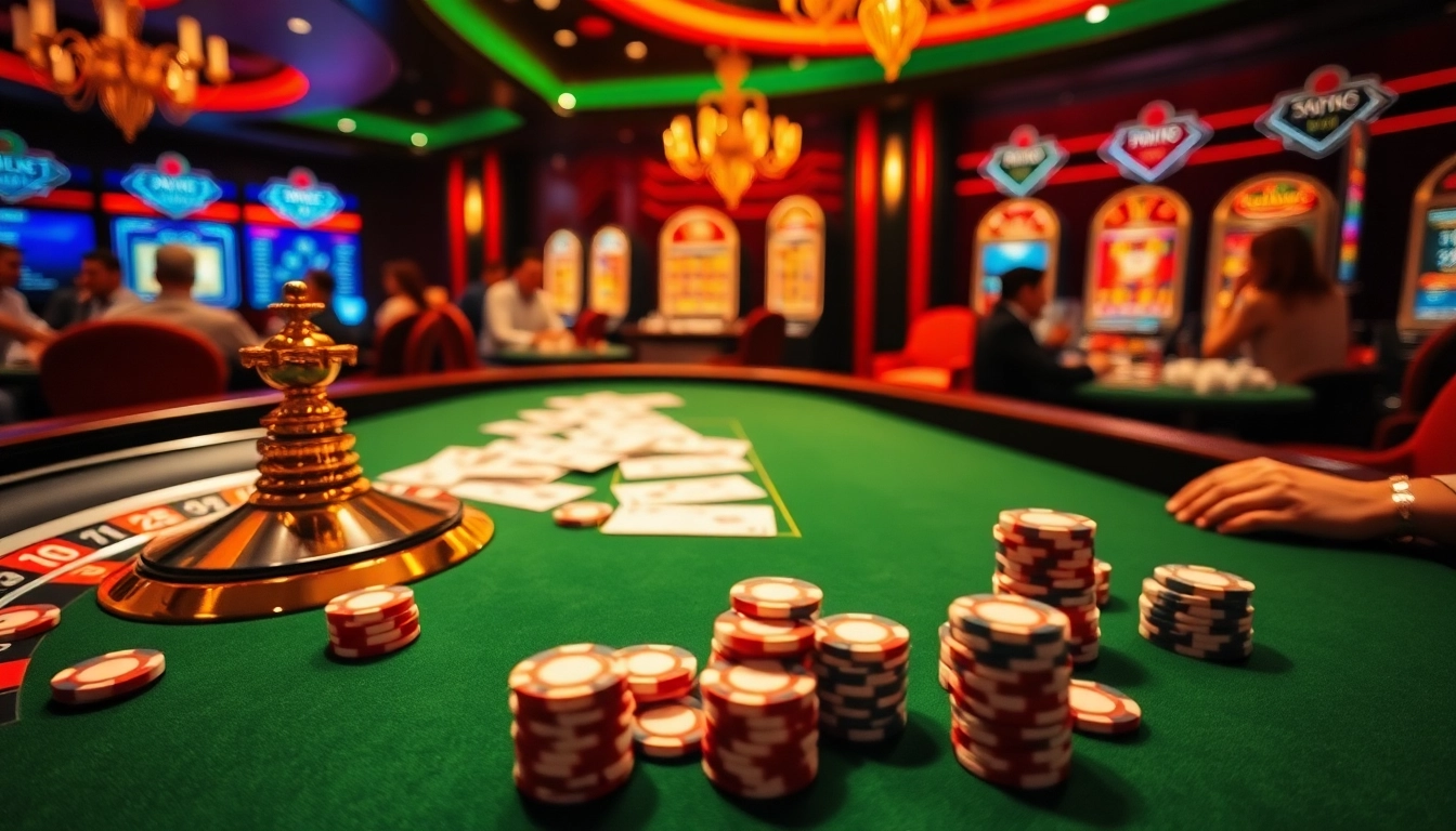 Vivez l'excitation du casino en ligne avec des joueurs à une table de roulette dynamique et lors d'une partie de poker.