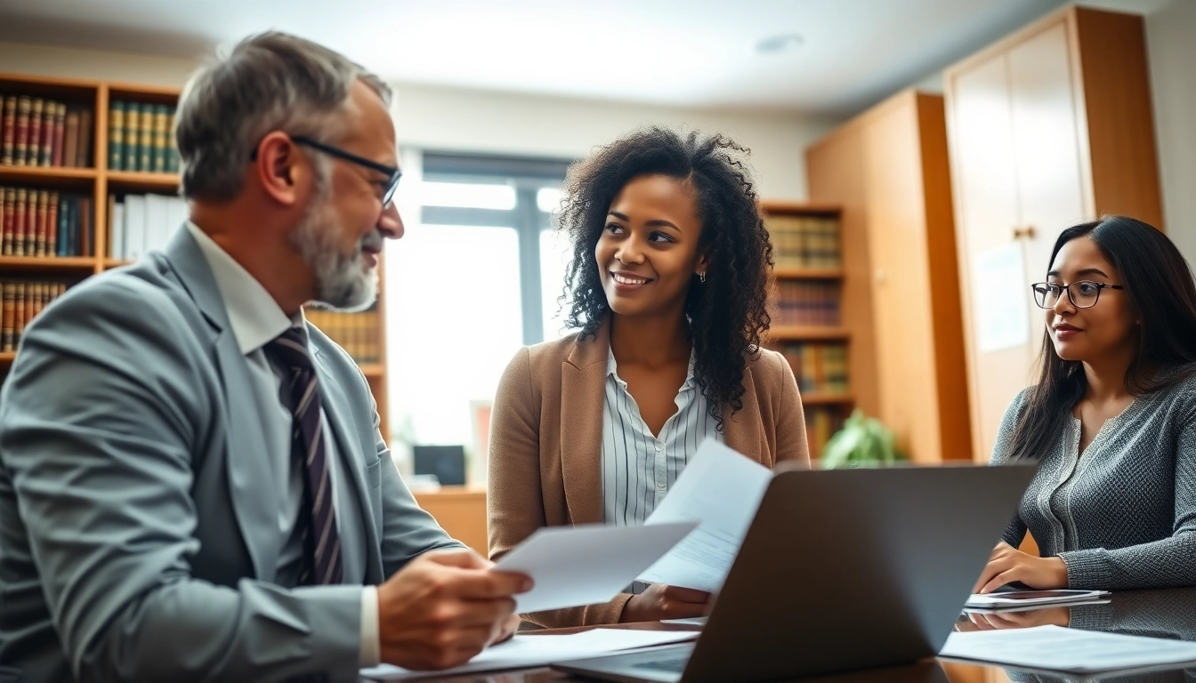 Virginia Immigration Lawyer consulting with clients in a professional office environment.