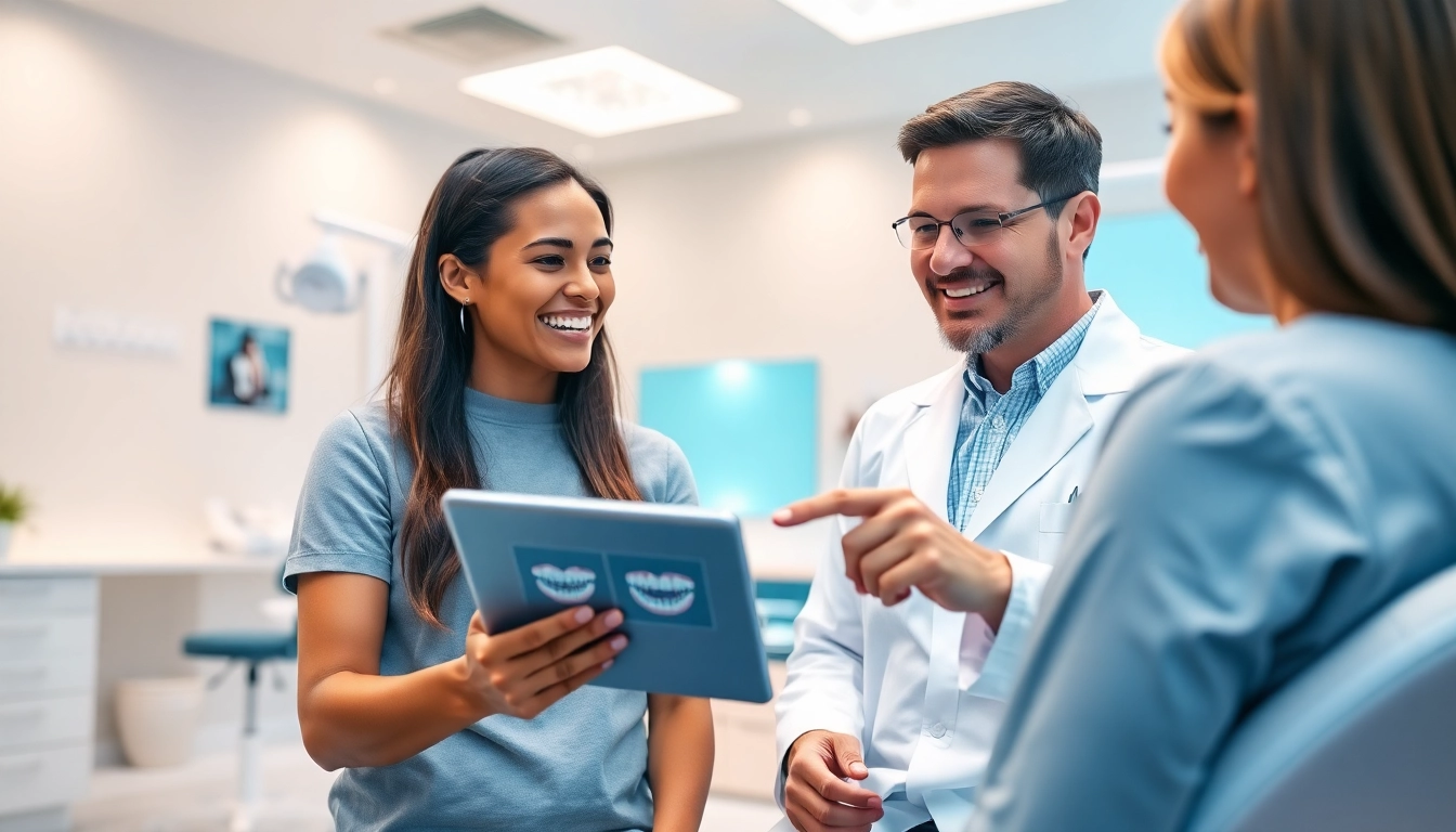 North Edmonton orthodontist explains treatment options in a welcoming clinic environment.