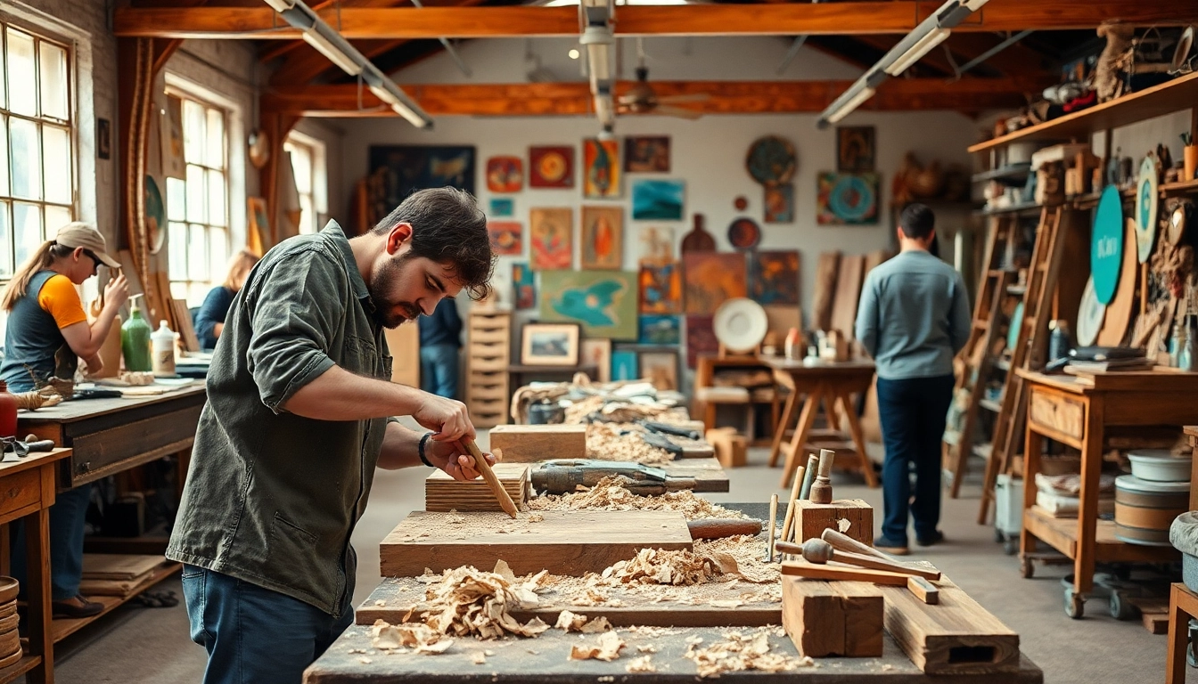 Craftspeople creating innovative designs at Old Knows Factory, highlighting artistic collaboration.