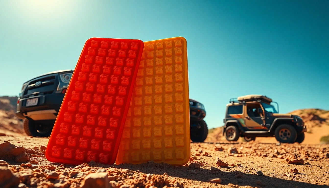 Recovery Boards strategically placed on rugged terrain, showcasing their essential role in off-road adventures.