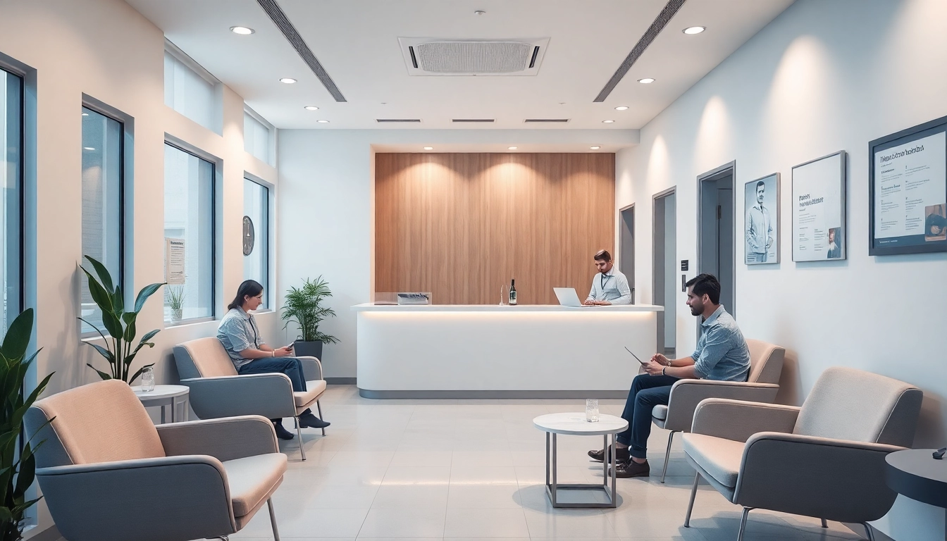 アトムクリニック 口コミ・評判への肯定的なフィードバックが、歓迎感のあるクリニック受付エリアで紹介されています。