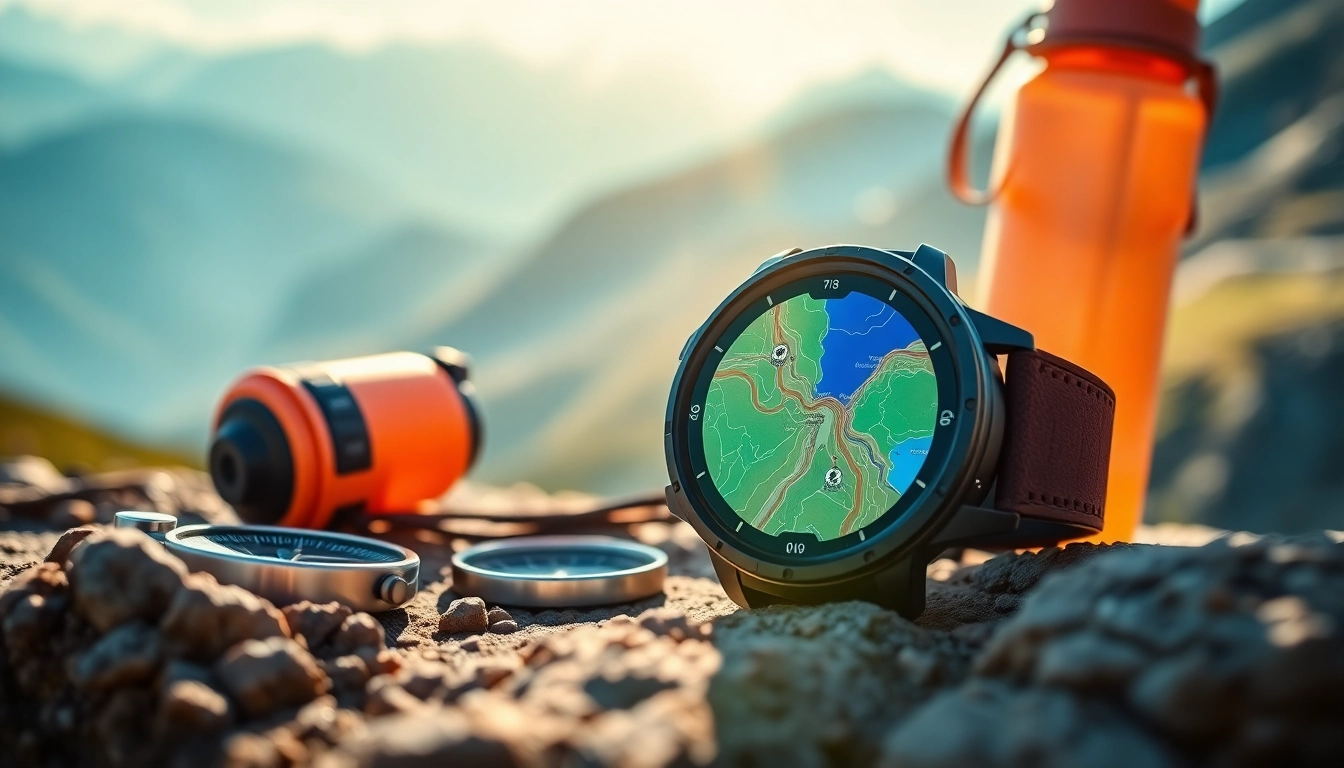 Hands-on view of the Explorer GPS Smart Watch highlighting its vibrant display and outdoor compatibility.