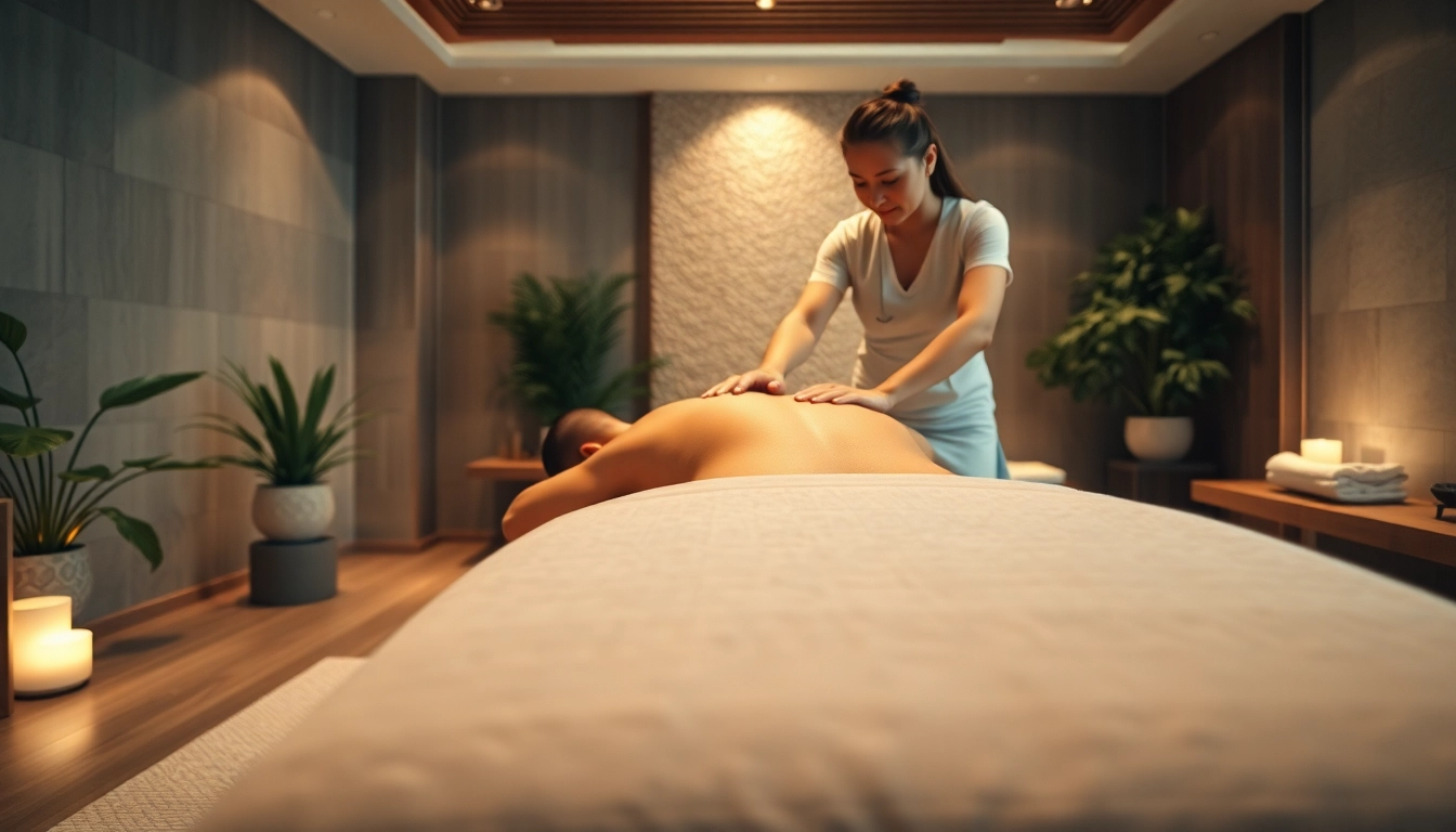 평화로운 환경에서 마사지 기법을 강조하는 편안한 마사지 치료 세션.