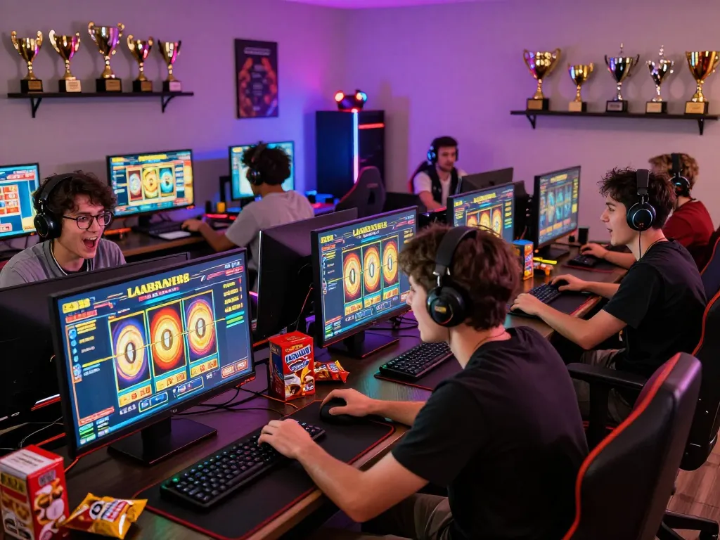 Suasana permainan dinamis menampilkan pemain laoban188 yang menikmati slot dalam suasana yang energik.