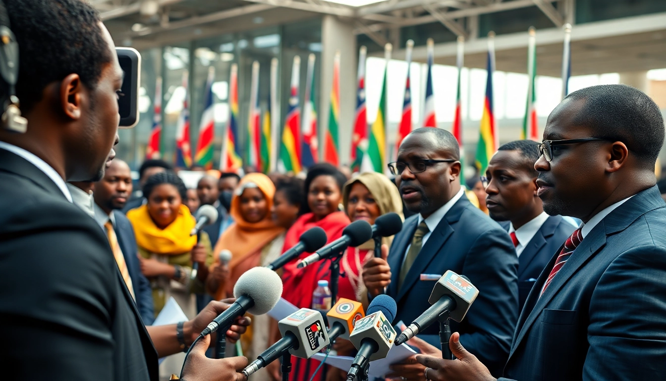 Engaging scene of Kenya News Today coverage at a live news conference in Nairobi.