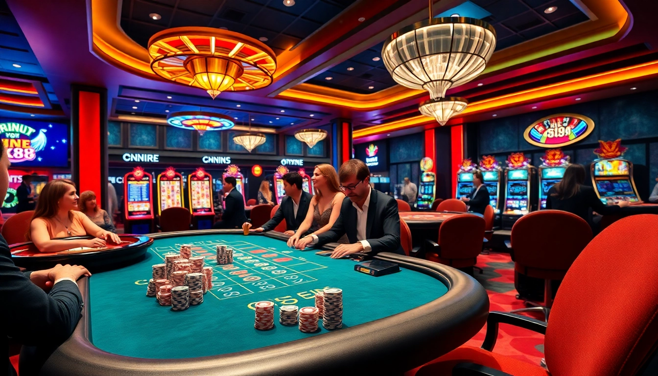 Winning moment at XX88 casino with poker chips and excitement in the air.