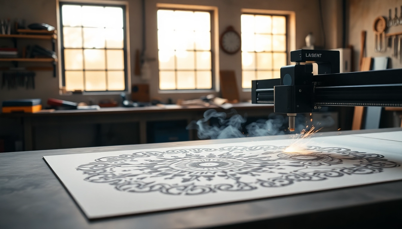Enhance your creativity with dxf file for laser cutting designs on a workbench.
