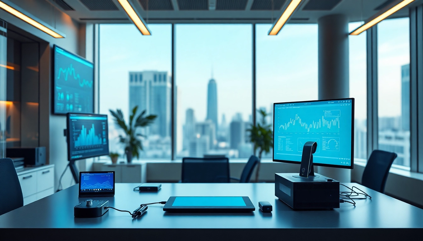 Cyberdan technology showcased in a modern office with advanced data analysis tools.