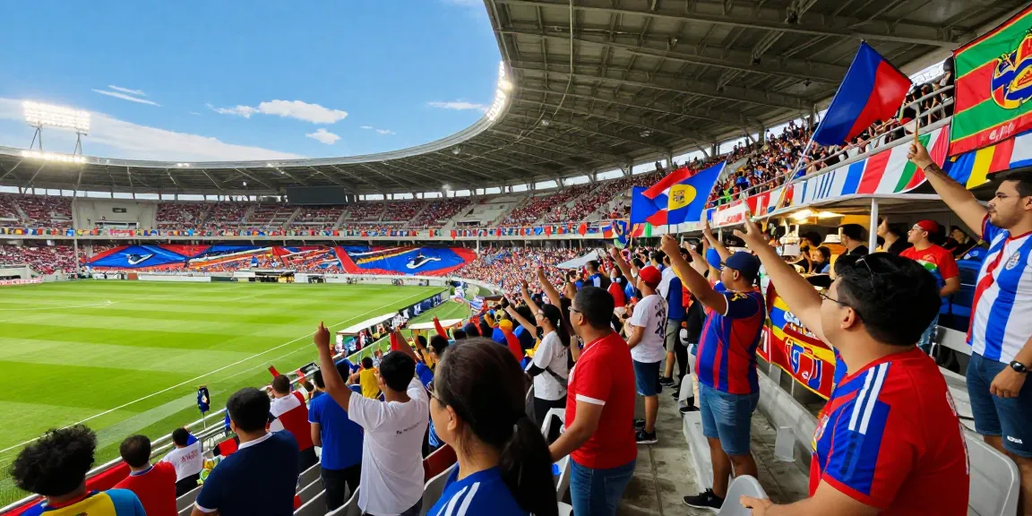 Kooralive fans cheering in a vibrant stadium during a live soccer match.